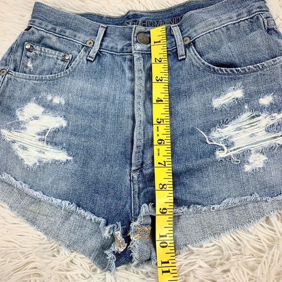 Citizens of Humanity Distressed High Rise Denim Jean Shorts Size 24 - Picture 8 of 8